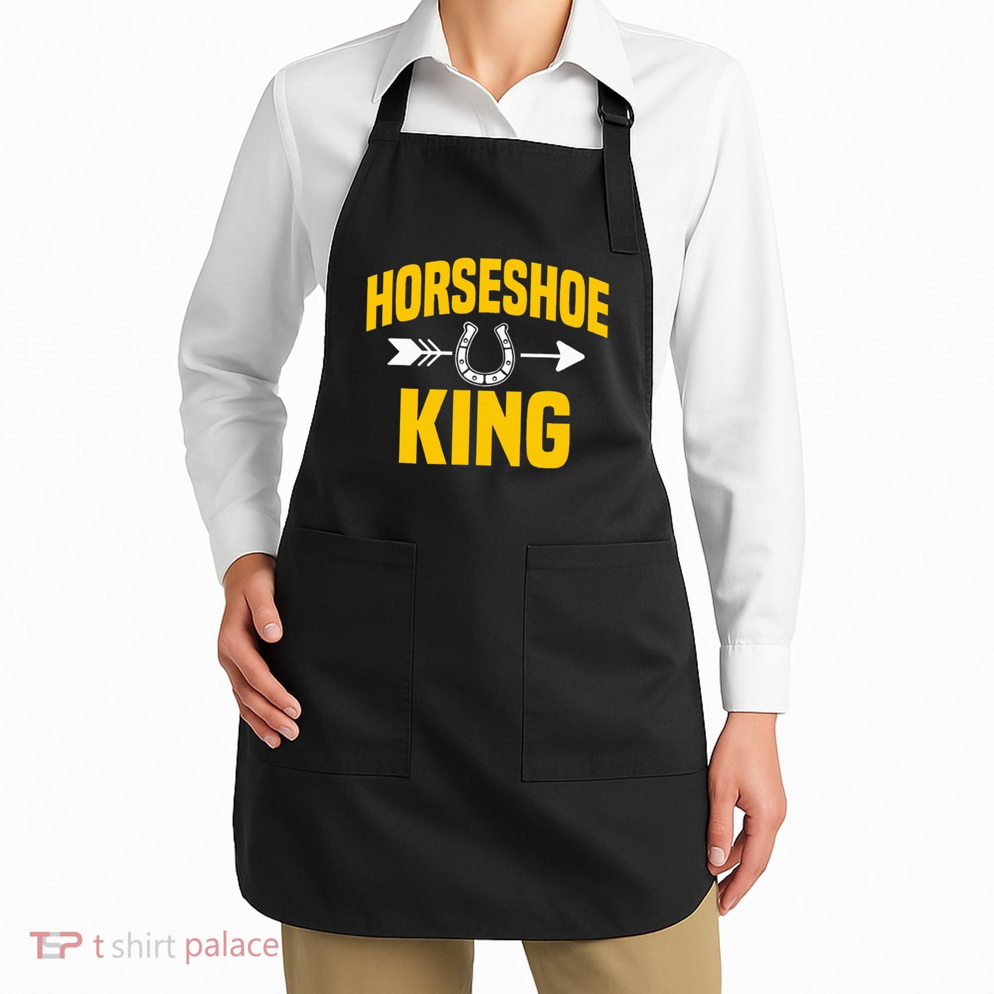 Horseshoe King Pitching Horse Lover Ferrier Apron