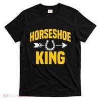 Horseshoe King Pitching Horse Lover Ferrier T-Shirt thumb 0