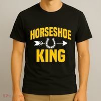 Horseshoe King Pitching Horse Lover Ferrier T-Shirt thumb 3
