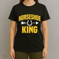 Horseshoe King Pitching Horse Lover Ferrier T-Shirt thumb 4