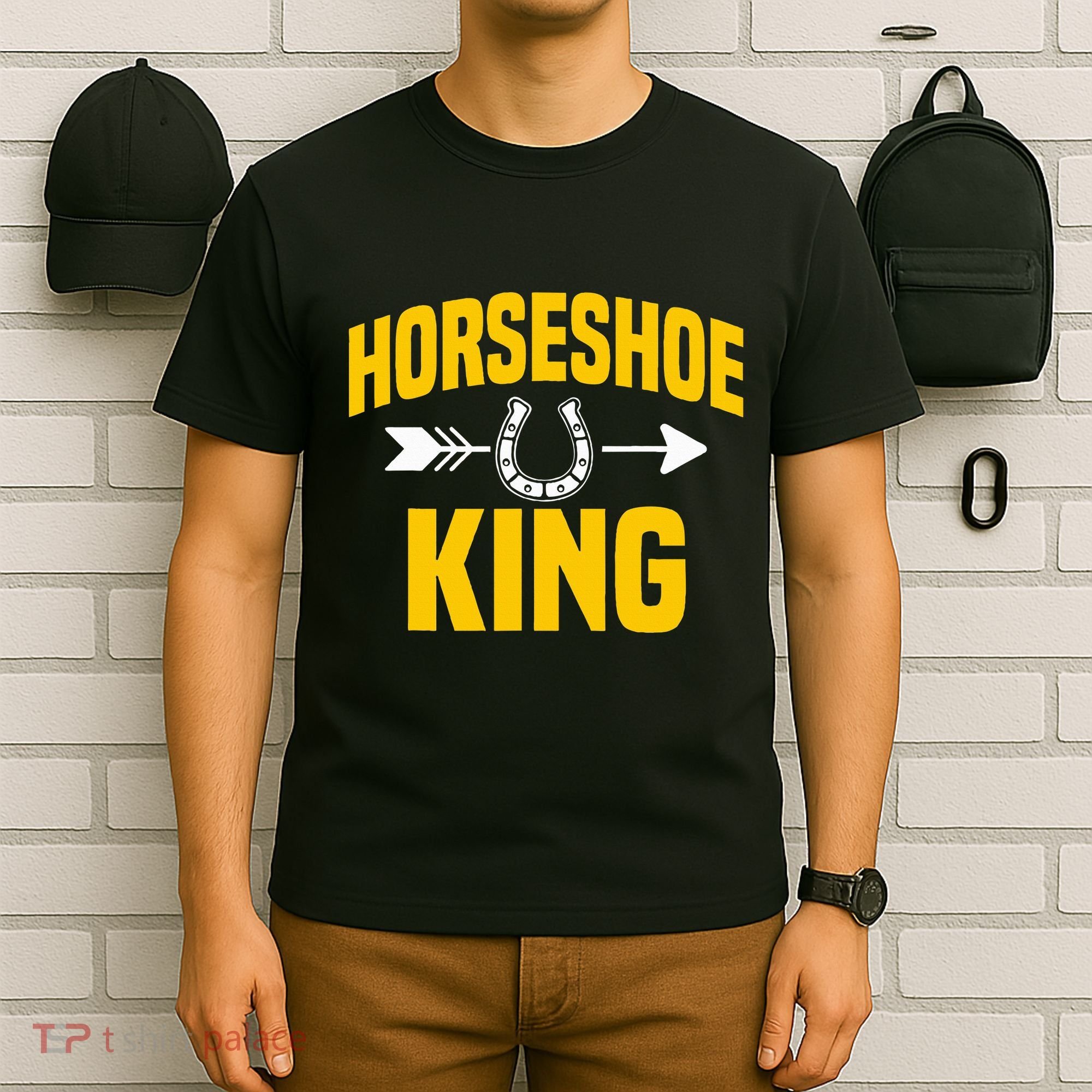 Horseshoe King Pitching Horse Lover Ferrier T-Shirt