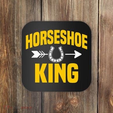 Horseshoe King Pitching Horse Lover Ferrier Coaster