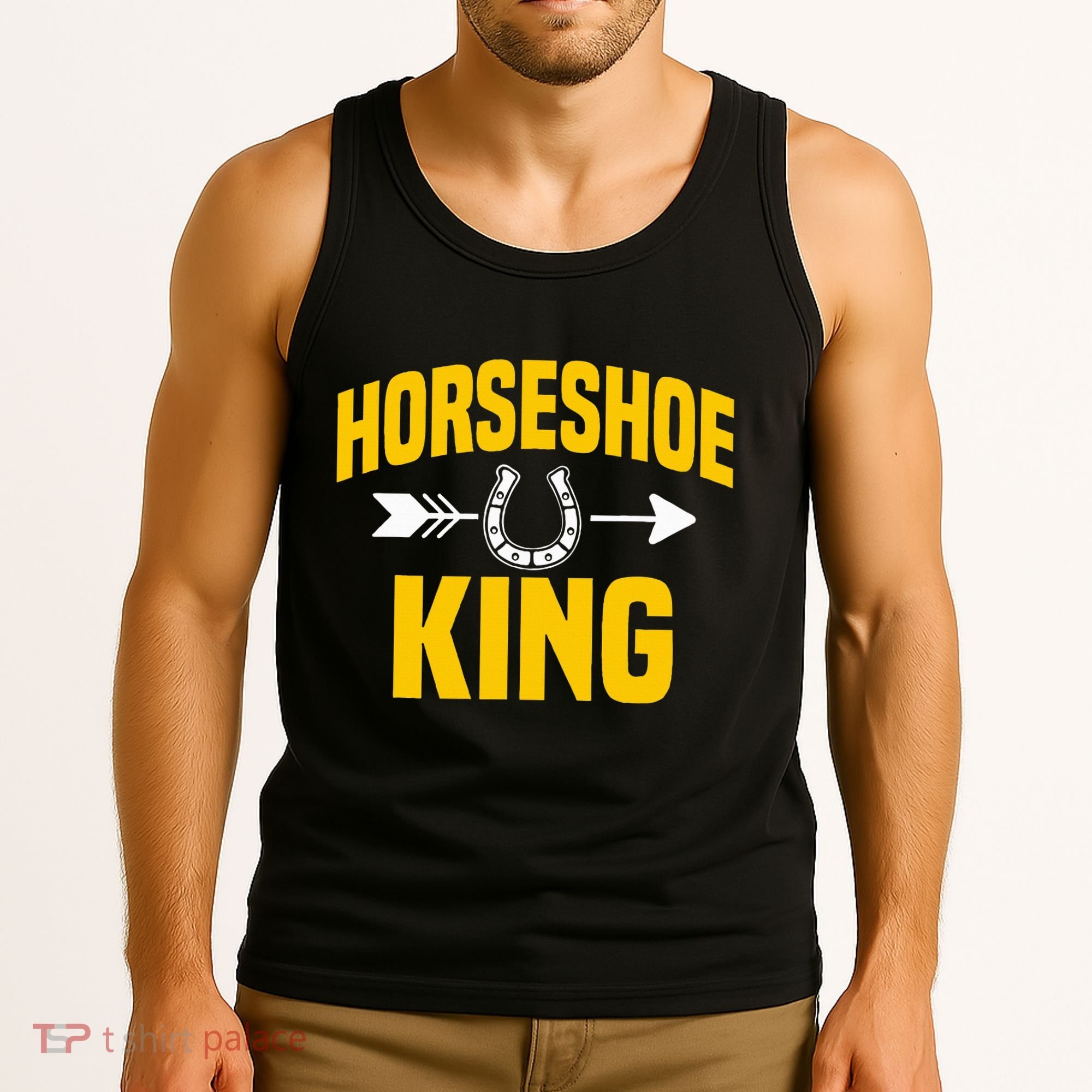 Horseshoe King Pitching Horse Lover Ferrier Tank Top