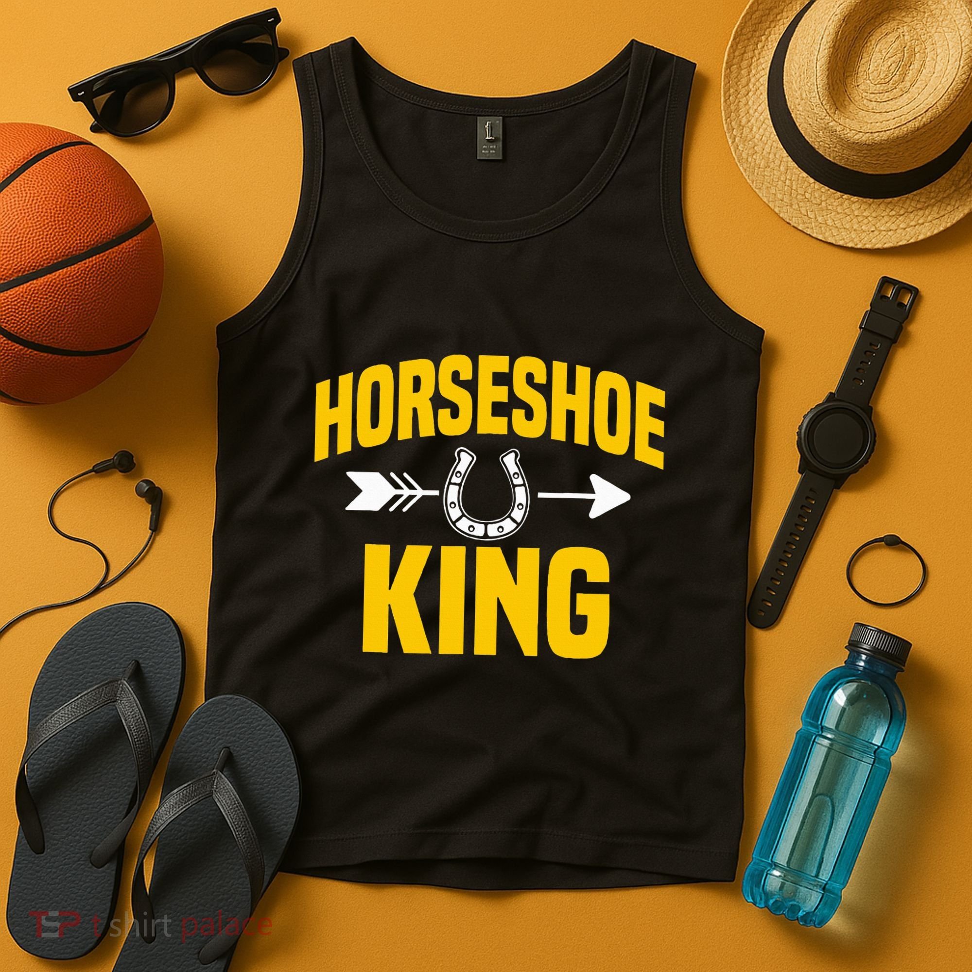 Horseshoe King Pitching Horse Lover Ferrier Tank Top
