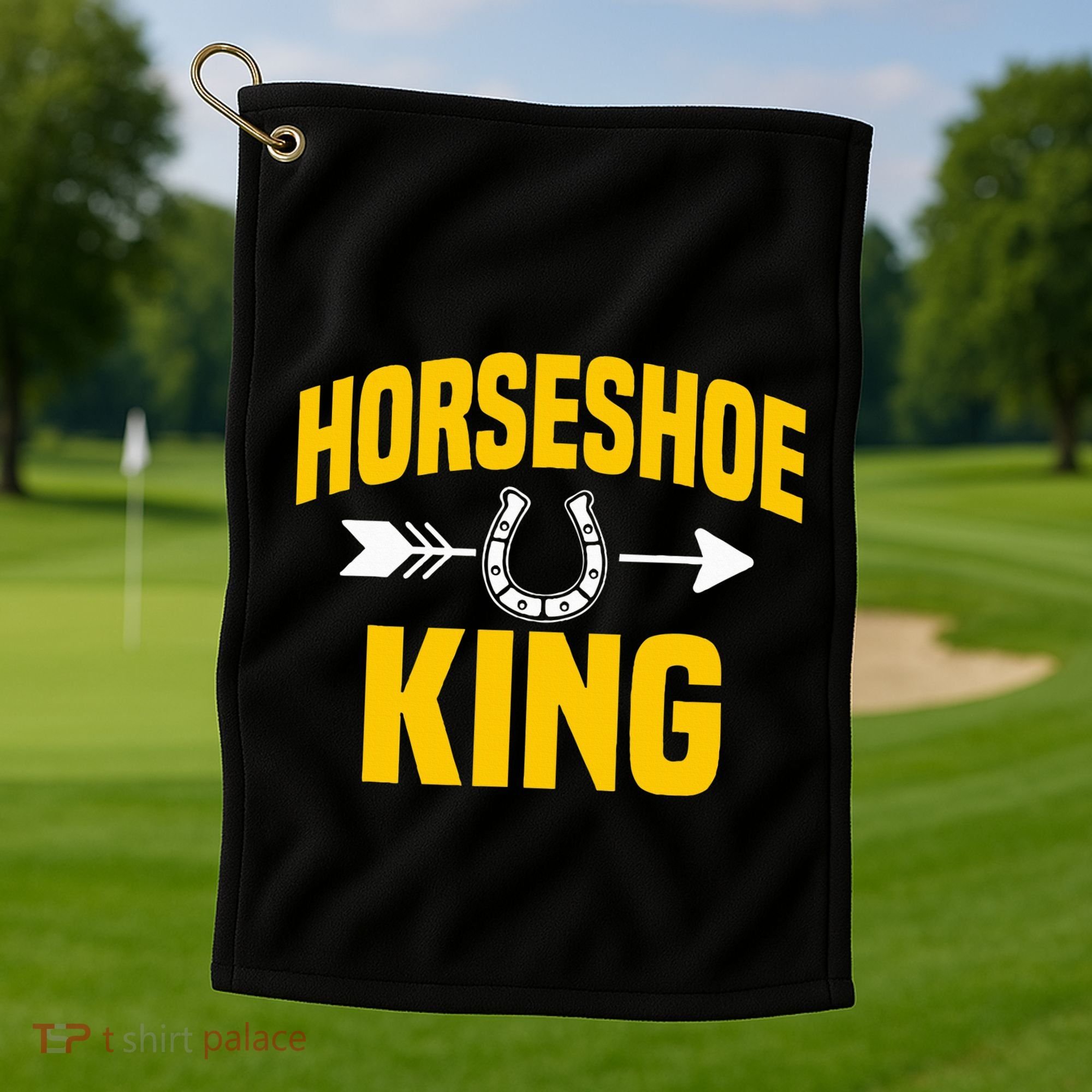 Horseshoe King Pitching Horse Lover Ferrier Golf Towel