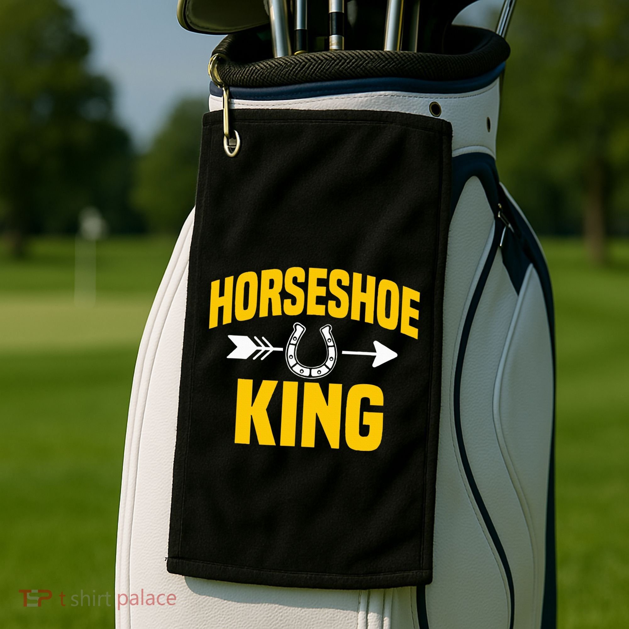Horseshoe King Pitching Horse Lover Ferrier Golf Towel