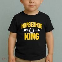 Horseshoe King Pitching Horse Lover Ferrier Toddler T-Shirt thumb 2