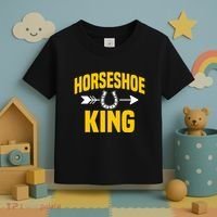Horseshoe King Pitching Horse Lover Ferrier Toddler T-Shirt thumb 3