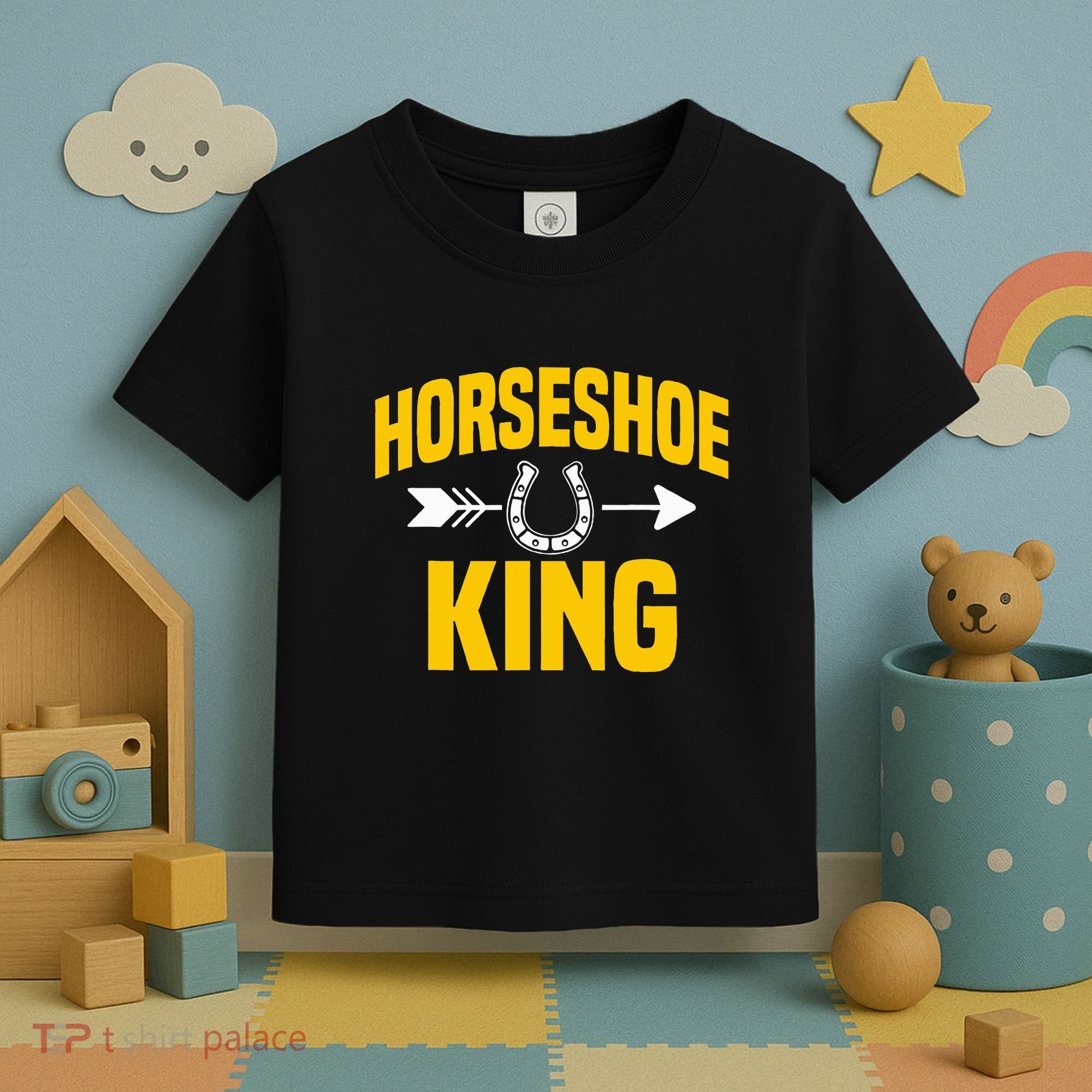Horseshoe King Pitching Horse Lover Ferrier Toddler T-Shirt
