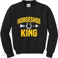 Horseshoe King Pitching Horse Lover Ferrier Kids Sweatshirt thumb 0