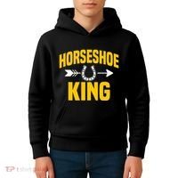 Horseshoe King Pitching Horse Lover Ferrier Kids Hoodie thumb 4