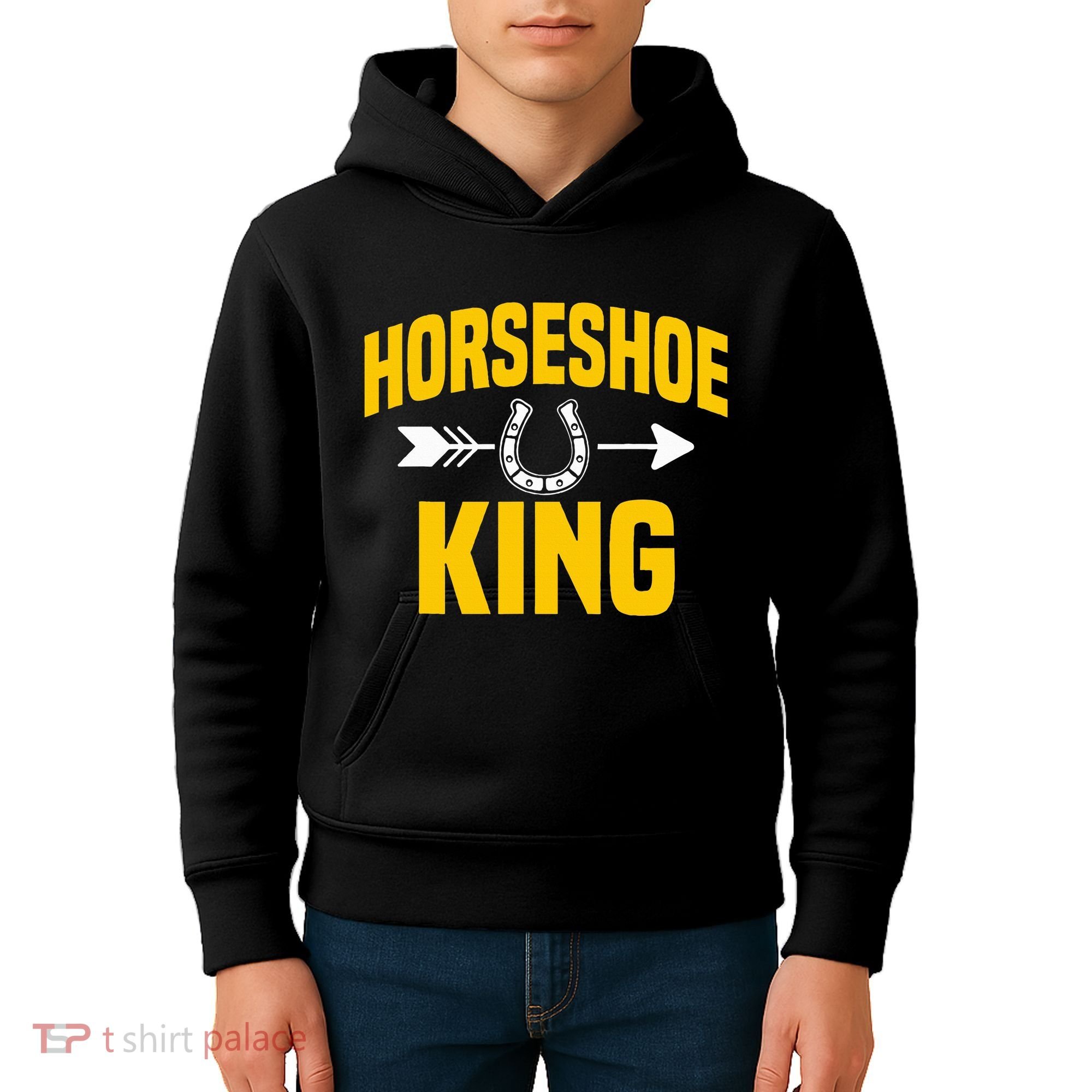 Horseshoe King Pitching Horse Lover Ferrier Kids Hoodie