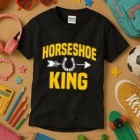Horseshoe King Pitching Horse Lover Ferrier Kids T-Shirt thumb 3