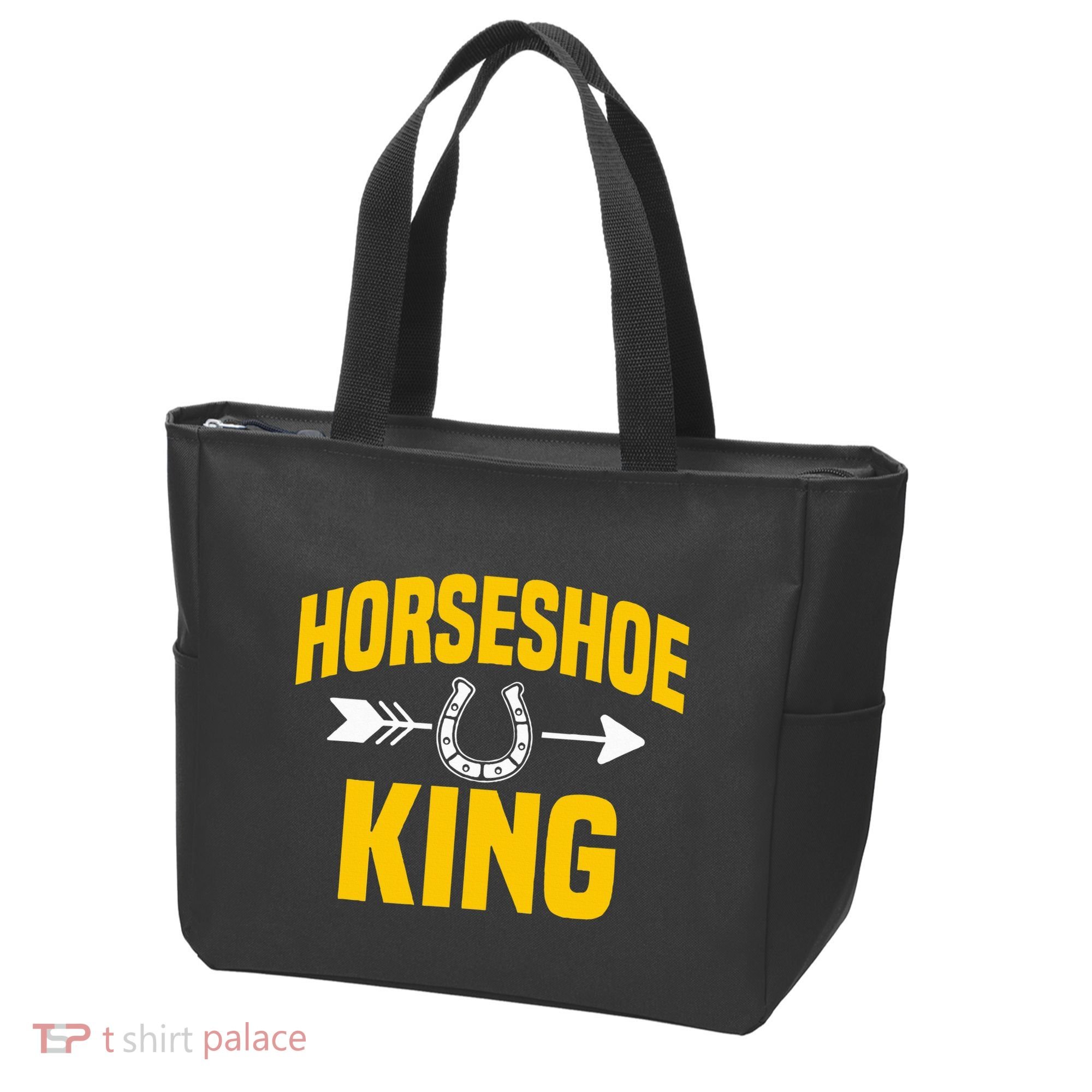 Horseshoe King Pitching Horse Lover Ferrier Tote Bag