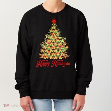 Happy Kwanzaa Pattern Christmas Tree Women's Sweatshirt