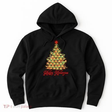 Happy Kwanzaa Pattern Christmas Tree Hoodie