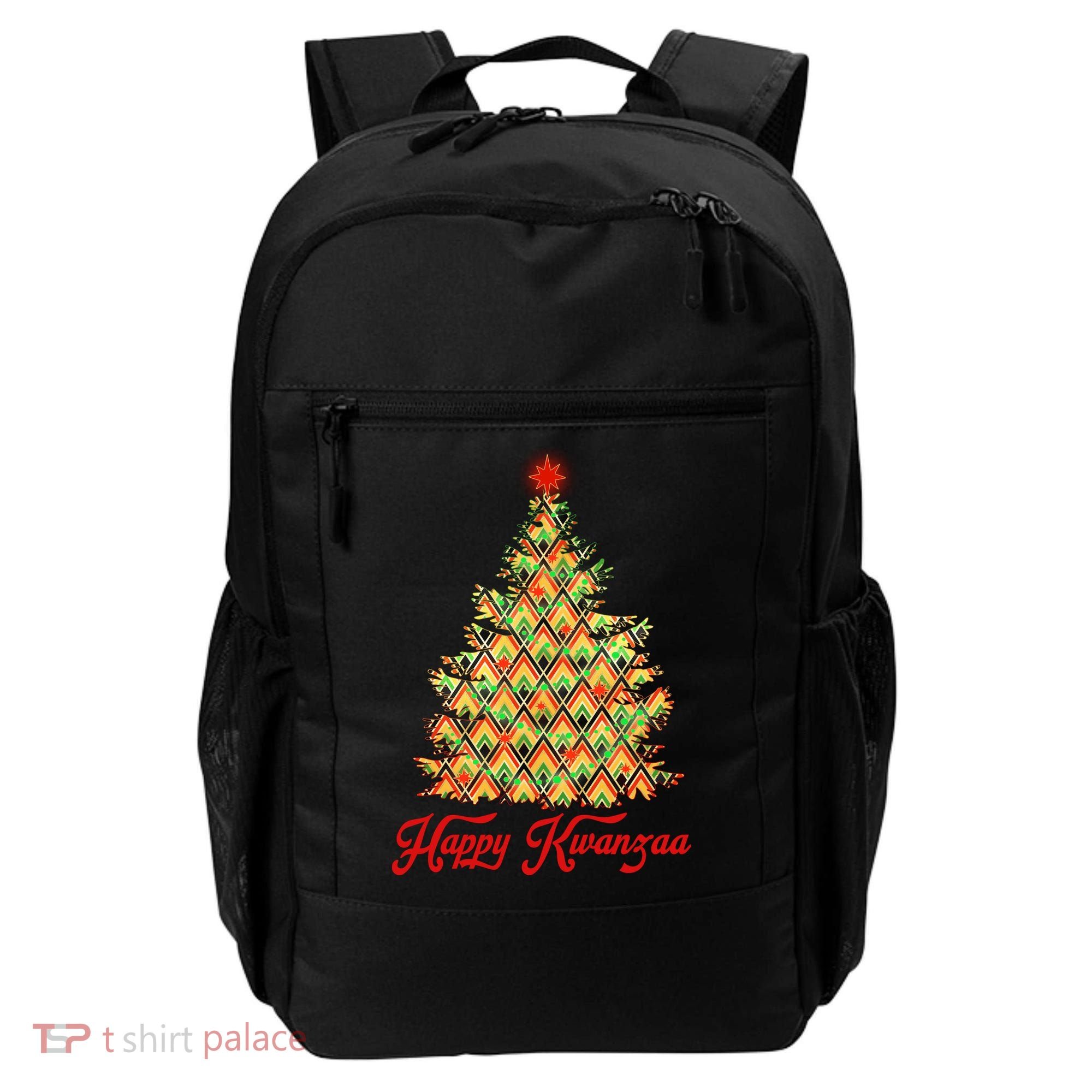 Happy Kwanzaa Pattern Christmas Tree Backpack