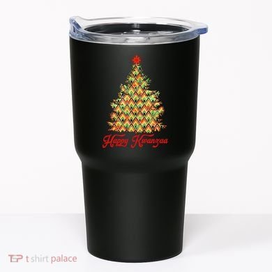 Happy Kwanzaa Pattern Christmas Tree Tumbler