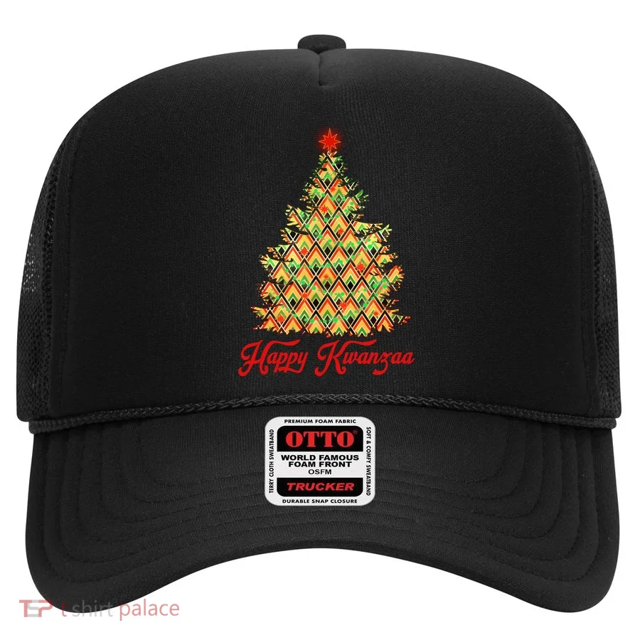 Happy Kwanzaa Pattern Christmas Tree Hat