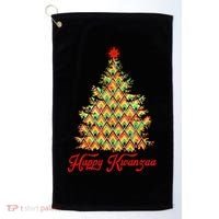 Happy Kwanzaa Pattern Christmas Tree Golf Towel thumb 0