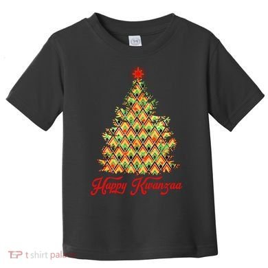 Happy Kwanzaa Pattern Christmas Tree Toddler T-Shirt