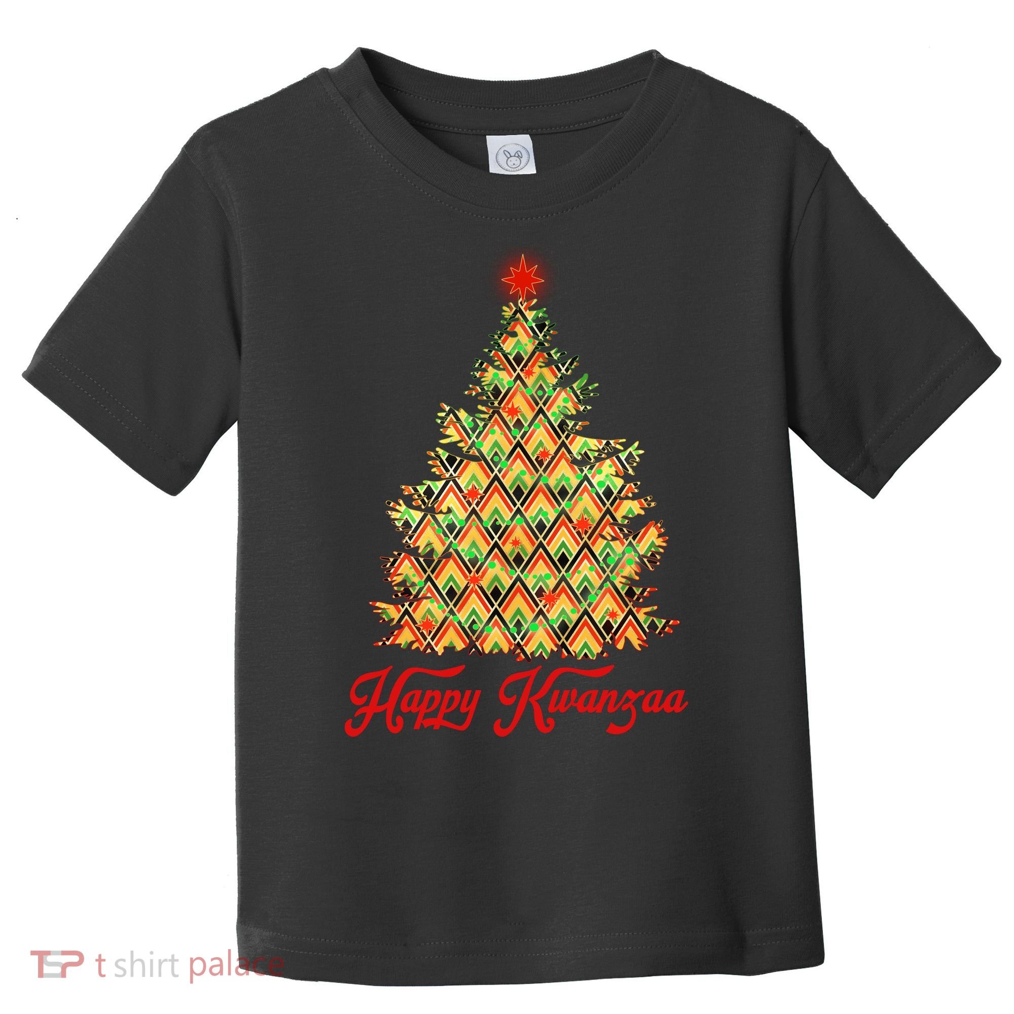 Happy Kwanzaa Pattern Christmas Tree Toddler T-Shirt