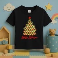 Happy Kwanzaa Pattern Christmas Tree Toddler T-Shirt thumb 3