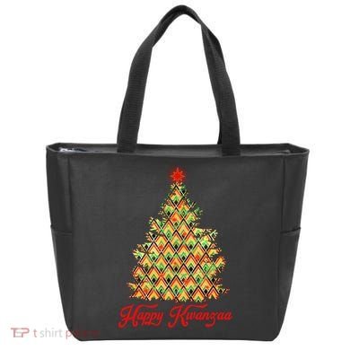 Happy Kwanzaa Pattern Christmas Tree Tote Bag