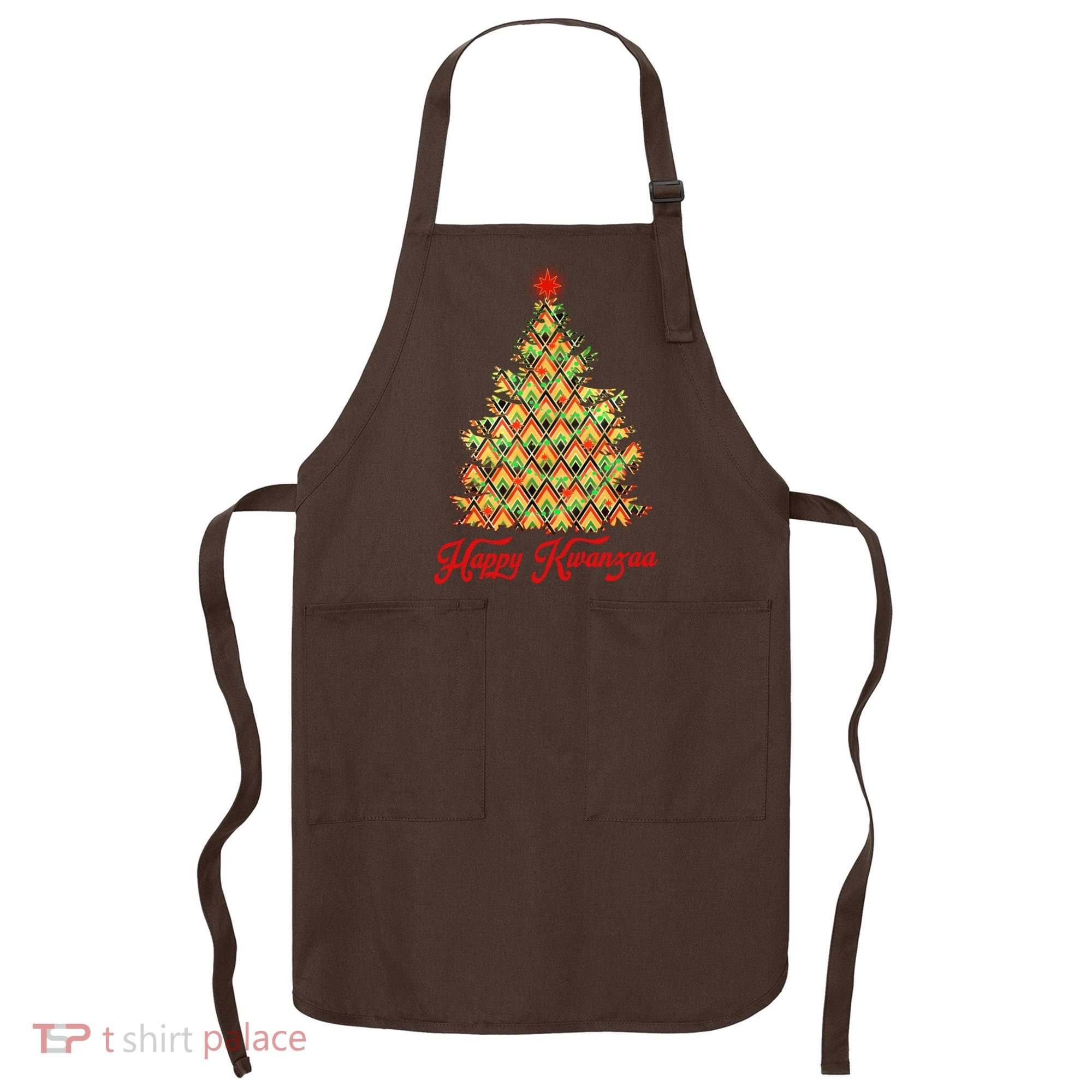 Happy Kwanzaa Pattern Christmas Tree Apron