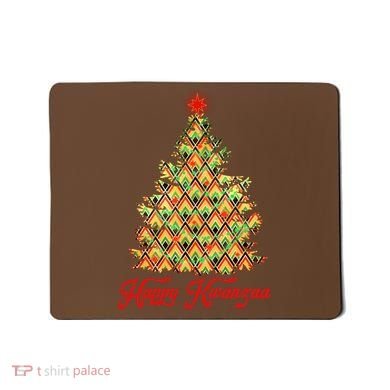 Happy Kwanzaa Pattern Christmas Tree Mousepad