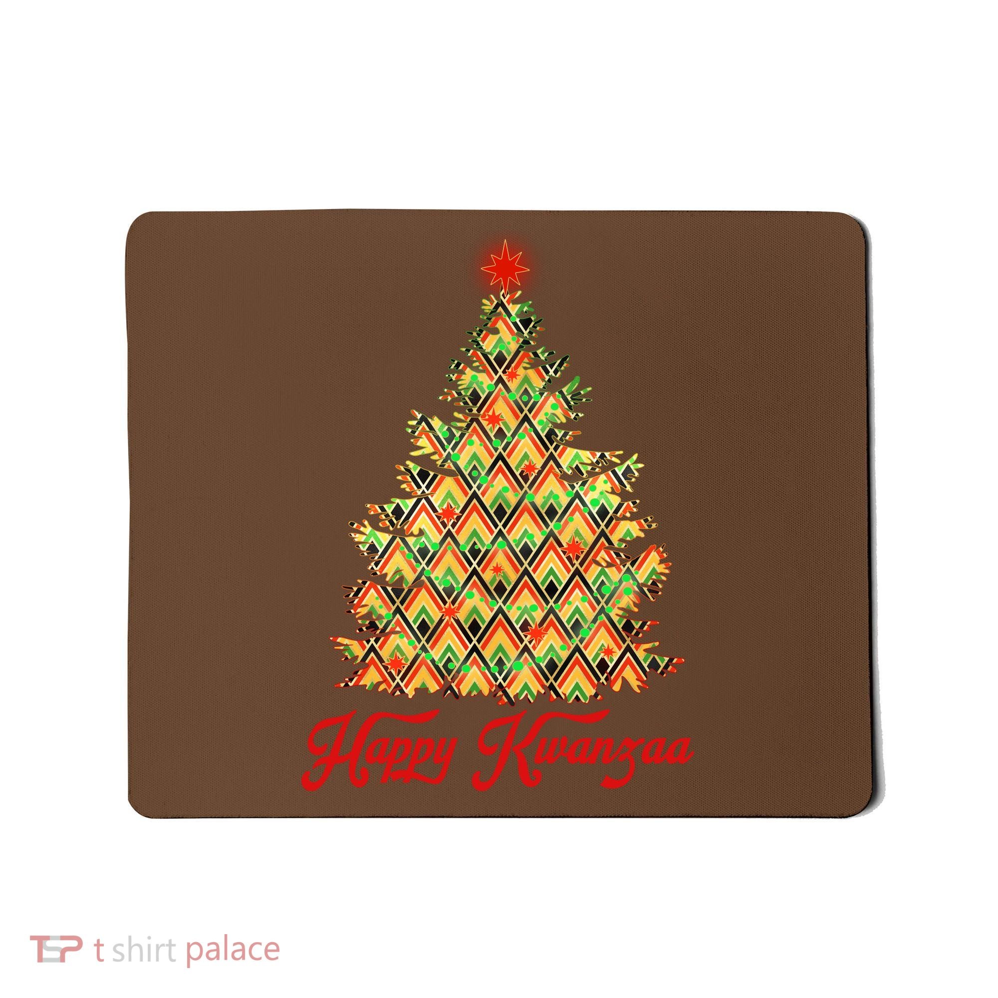 Happy Kwanzaa Pattern Christmas Tree Mousepad