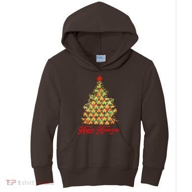 Happy Kwanzaa Pattern Christmas Tree Kids Hoodie