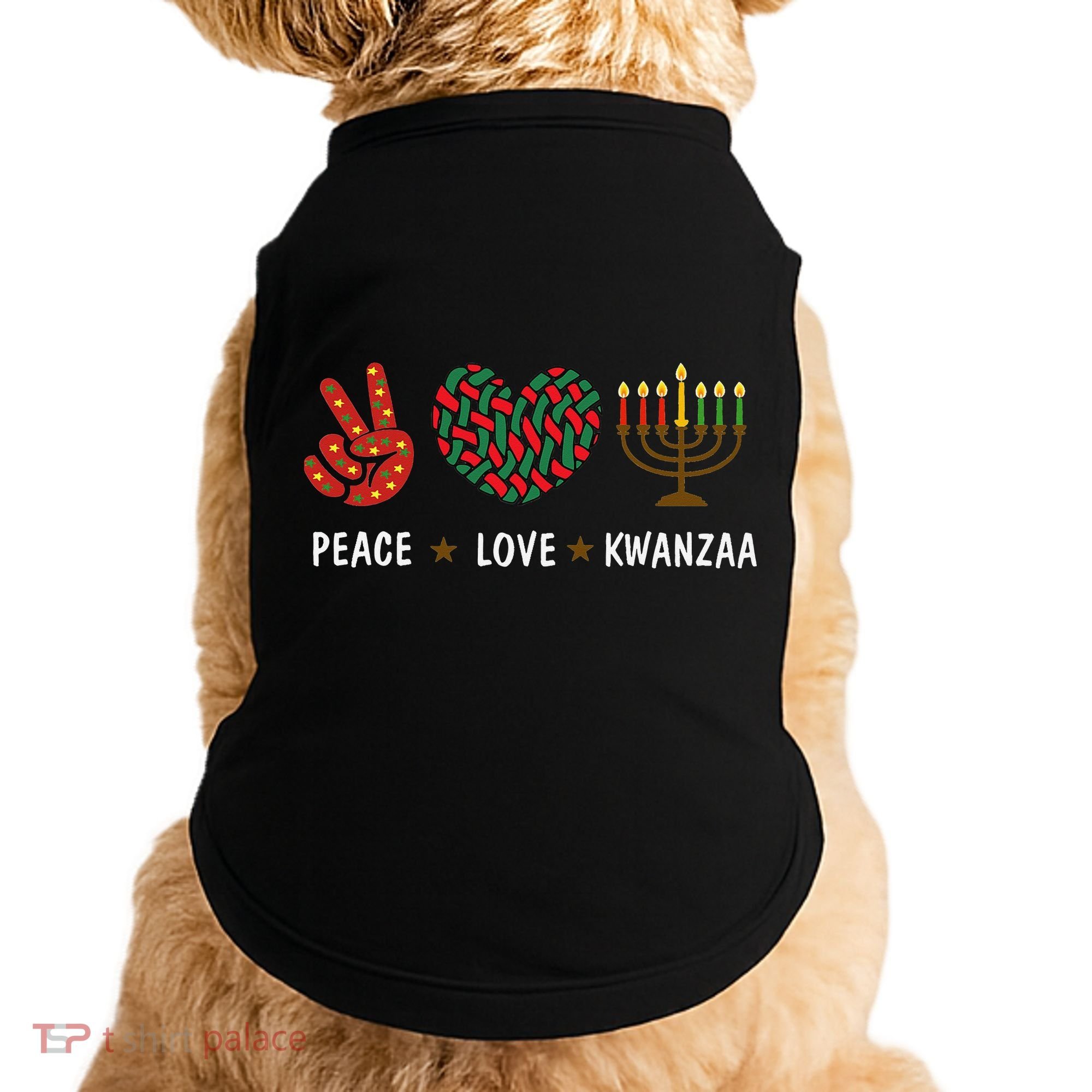 Happy Kwanzaa Peace Love Kwanzaa African Doggie Tank