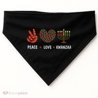 Happy Kwanzaa Peace Love Kwanzaa African USA-Made Doggie Bandana thumb 0