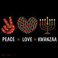 Happy Kwanzaa Peace Love Kwanzaa African USA-Made Doggie Bandana thumb 2