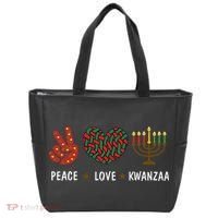 Happy Kwanzaa Peace Love Kwanzaa African Tote Bag thumb 0