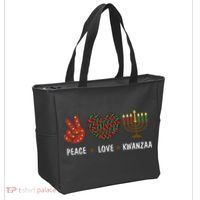 Happy Kwanzaa Peace Love Kwanzaa African Tote Bag thumb 2