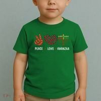Happy Kwanzaa Peace Love Kwanzaa African Toddler T-Shirt thumb 2