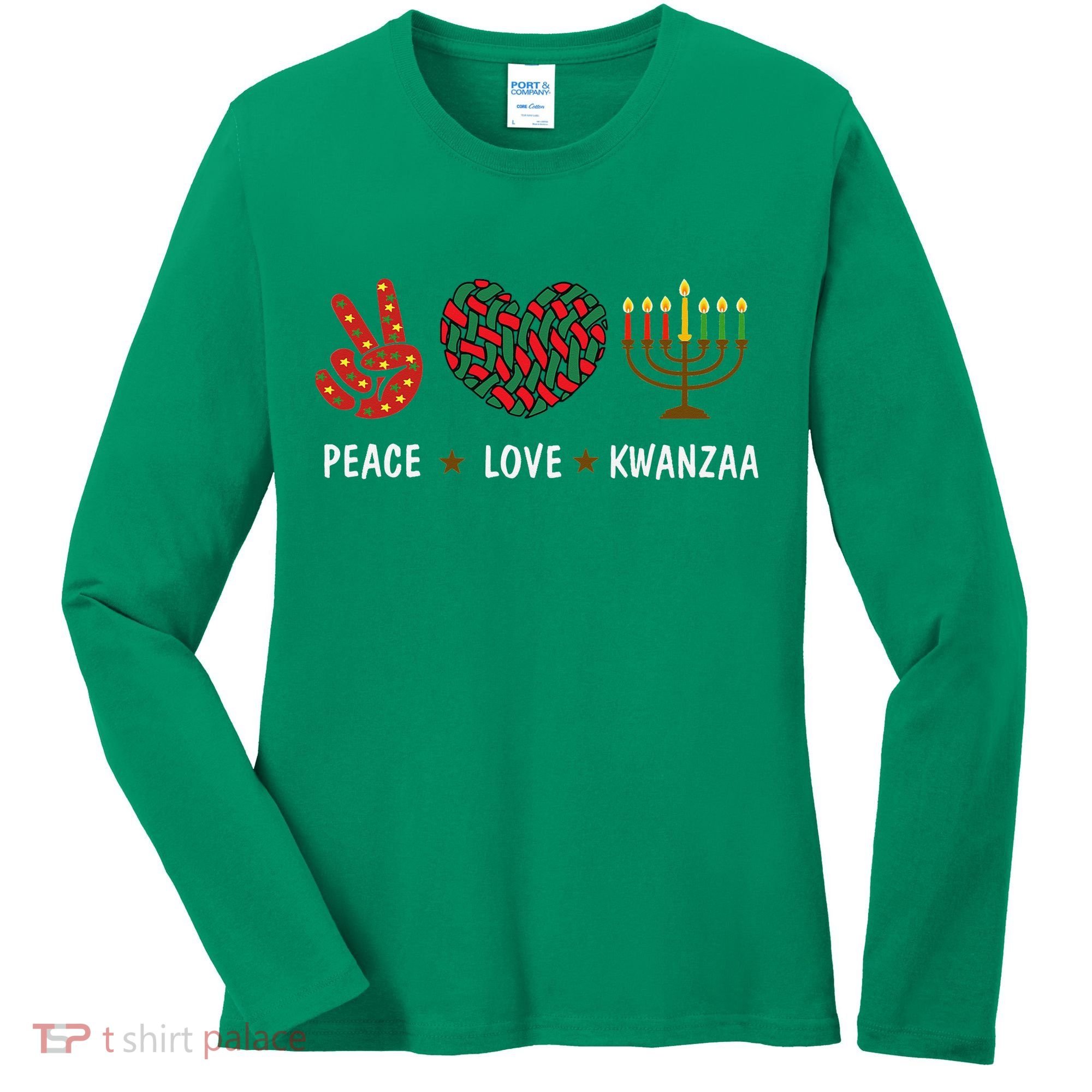 Happy Kwanzaa Peace Love Kwanzaa African Women's Long Sleeve Shirt
