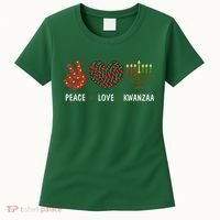 Happy Kwanzaa Peace Love Kwanzaa African Women's T-Shirt thumb 0