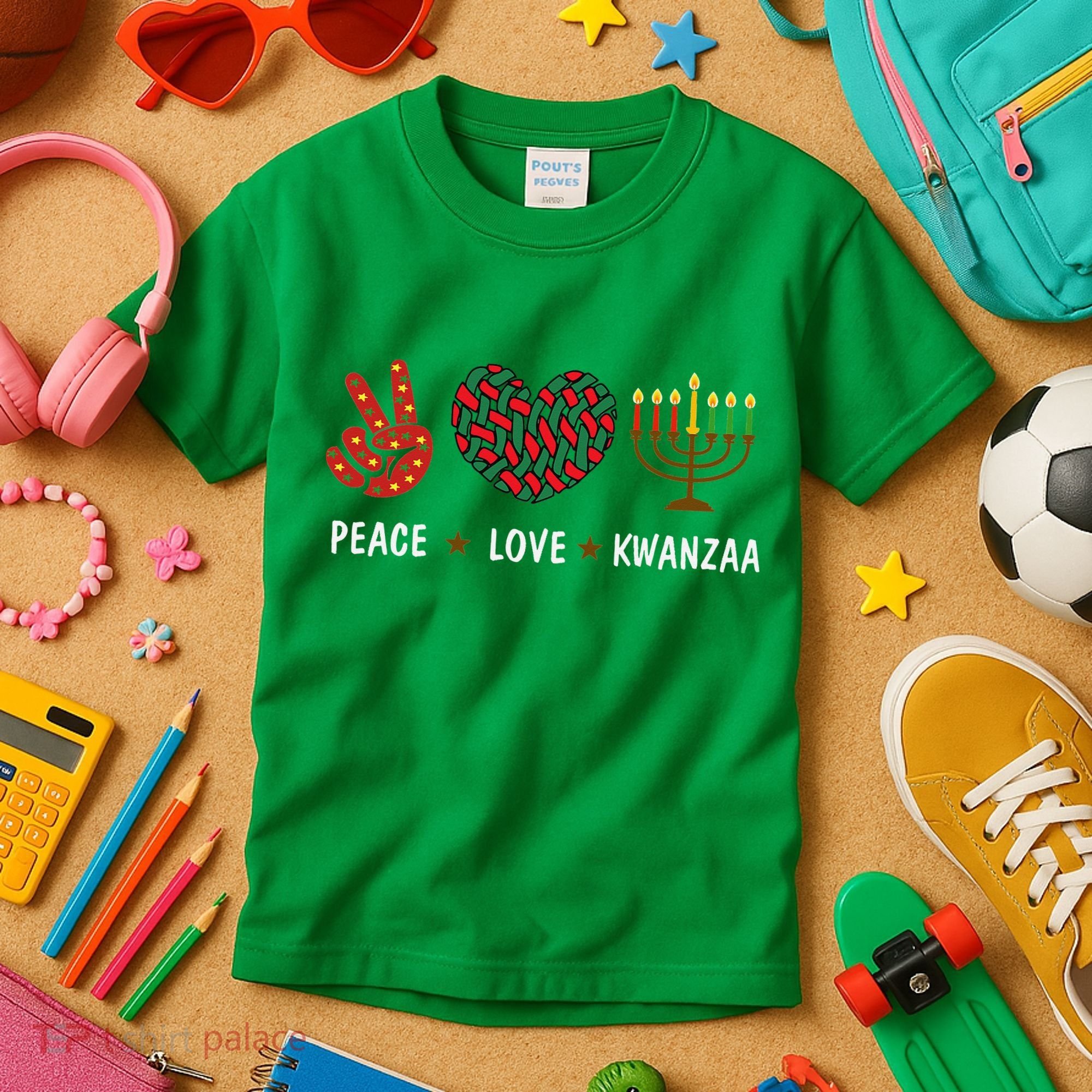 Happy Kwanzaa Peace Love Kwanzaa African Kids T-Shirt