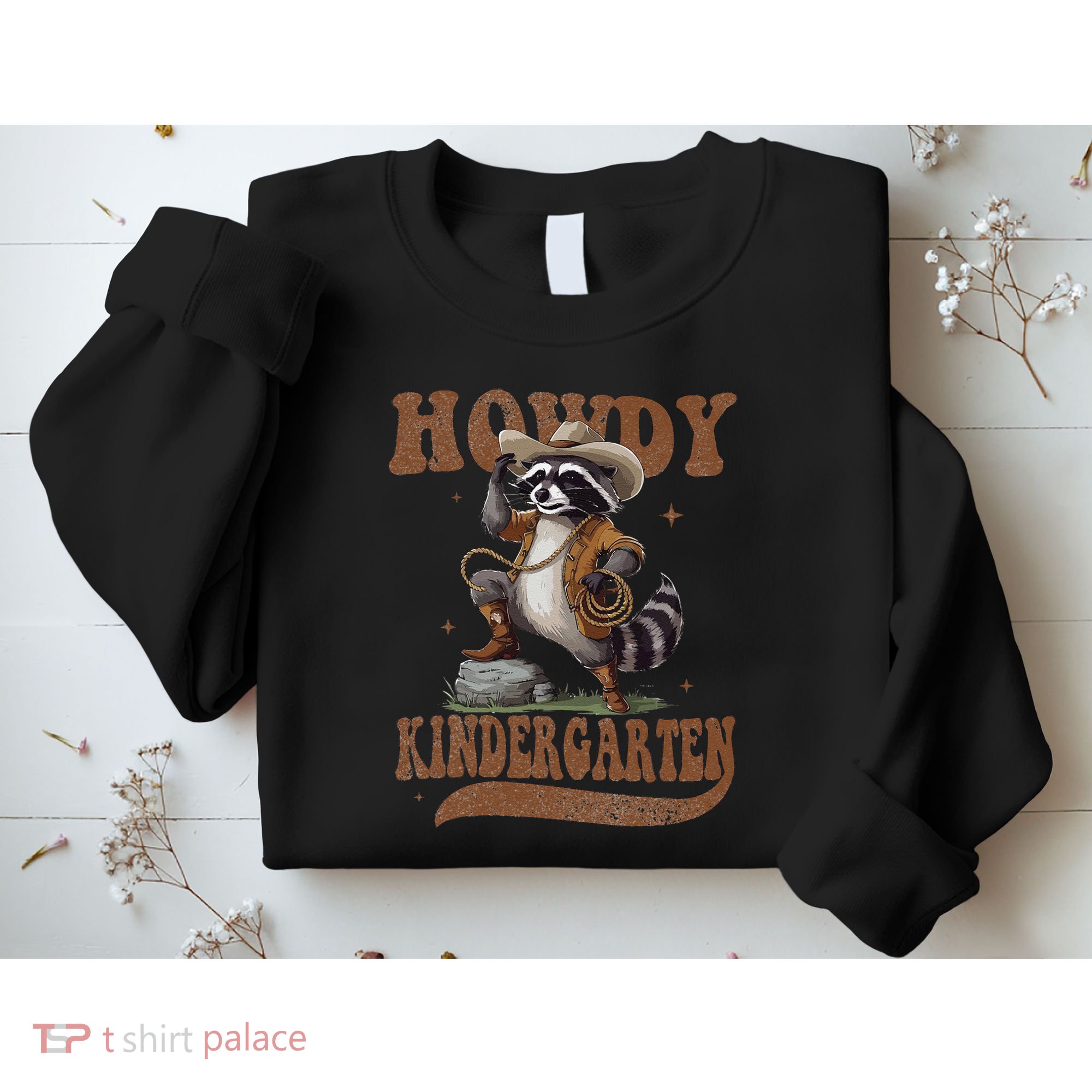 Howdy Kindergarten Raccoon Cowboy Western Back To School Gift Sweatshirt