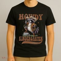 Howdy Kindergarten Raccoon Cowboy Western Back To School Gift T-Shirt thumb 3