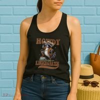 Howdy Kindergarten Raccoon Cowboy Western Back To School Gift Women's Tank Top thumb 2