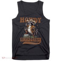 Howdy Kindergarten Raccoon Cowboy Western Back To School Gift Tank Top thumb 0