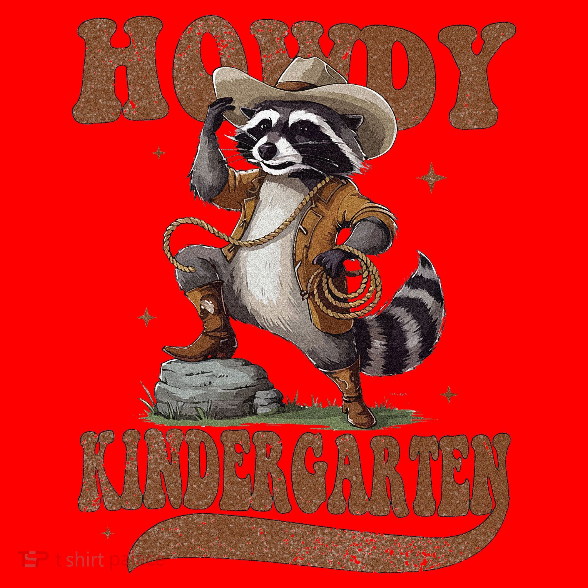 Howdy Kindergarten Raccoon Cowboy Western Back To School Gift Santa Hat