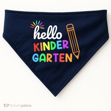Hello Kindergarten Team Kinder Back To School Teacher USA-Made Doggie Bandana