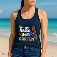 Hello Kindergarten Team Kinder Back To School Teacher Women's Tank Top thumb 2