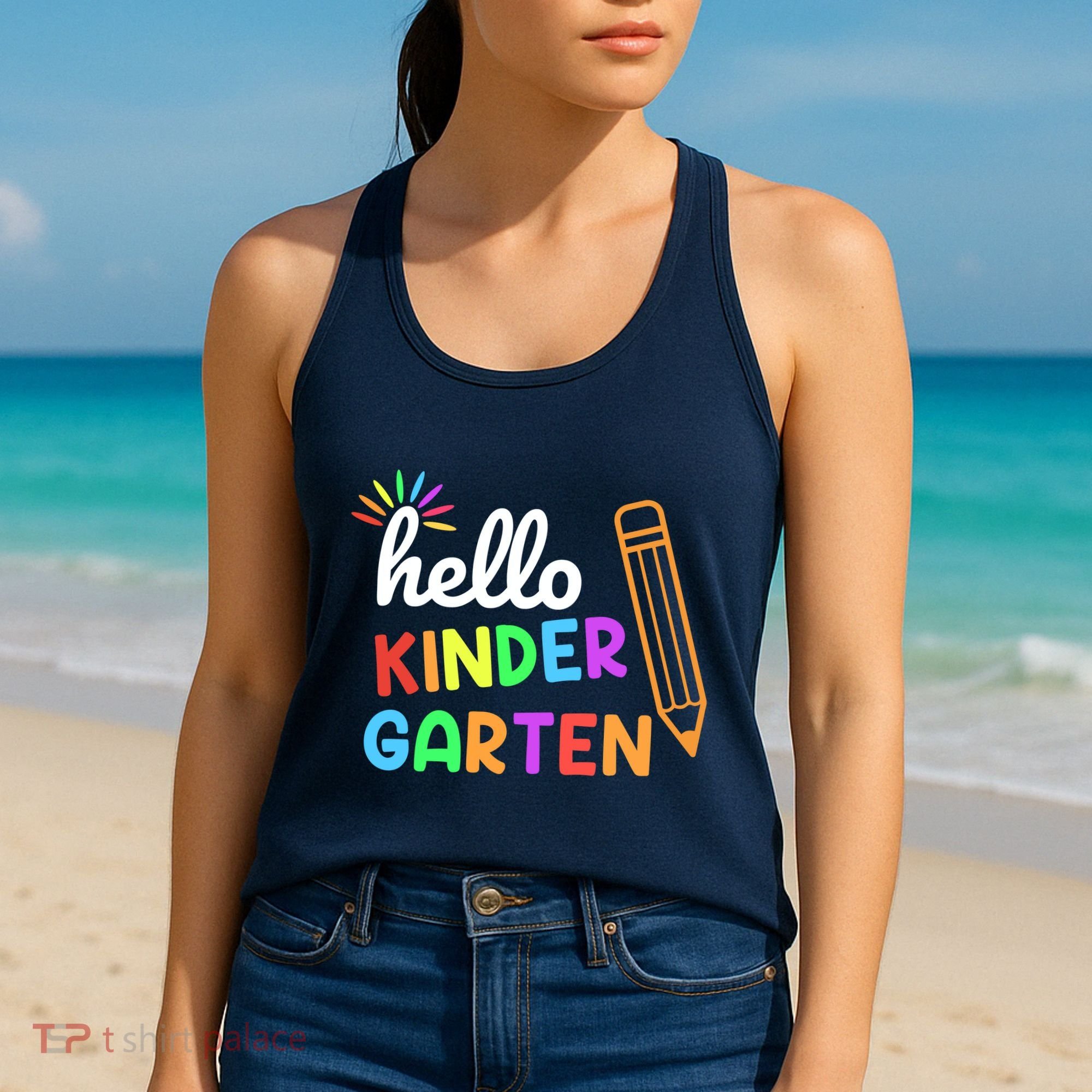 Hello Kindergarten Team Kinder Back To School Teacher Women's Tank Top