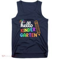 Hello Kindergarten Team Kinder Back To School Teacher Tank Top thumb 0